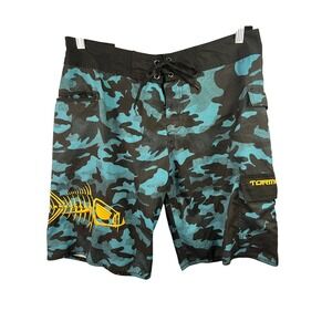 Tormenter Waterman 5 Pocket Boardshorts Blue Camo Size 34 Cargo Utility